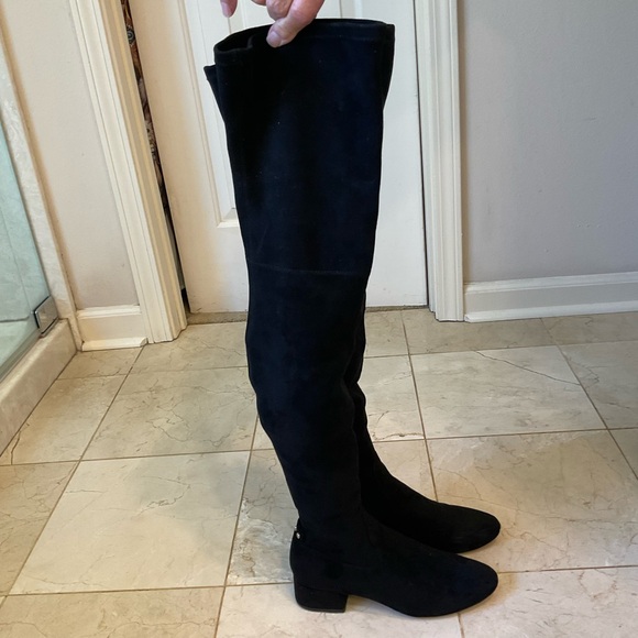 Thigh High Boots, Black Suede by Dolce Vita, Short Heel, 27.5” tall, Sz 8.5 - Picture 4 of 15